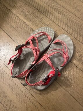 Chaco Women's Sandals Coral and Gray Strappy Sport Sandals